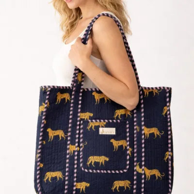 Midnight Leopard Tote