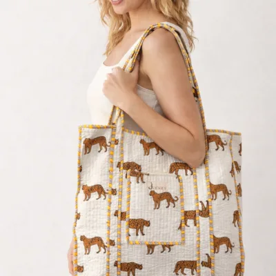 Sunstripe Leopard Tote