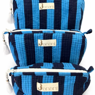 Ocean Stripe Wash Bag Set