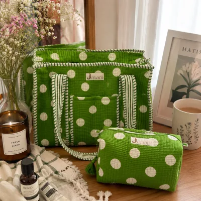 Olive Polka Midi Tote