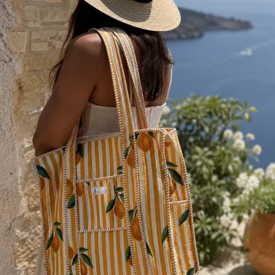 Sunkissed Citrus Zipper Tote
