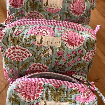 Peony Meadow Wash Bags