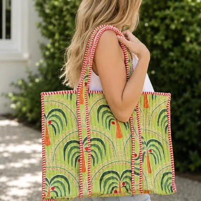 Tropical Grove Zipper Tote