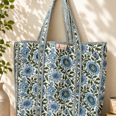 Cornflower Bloom Reversible Totes