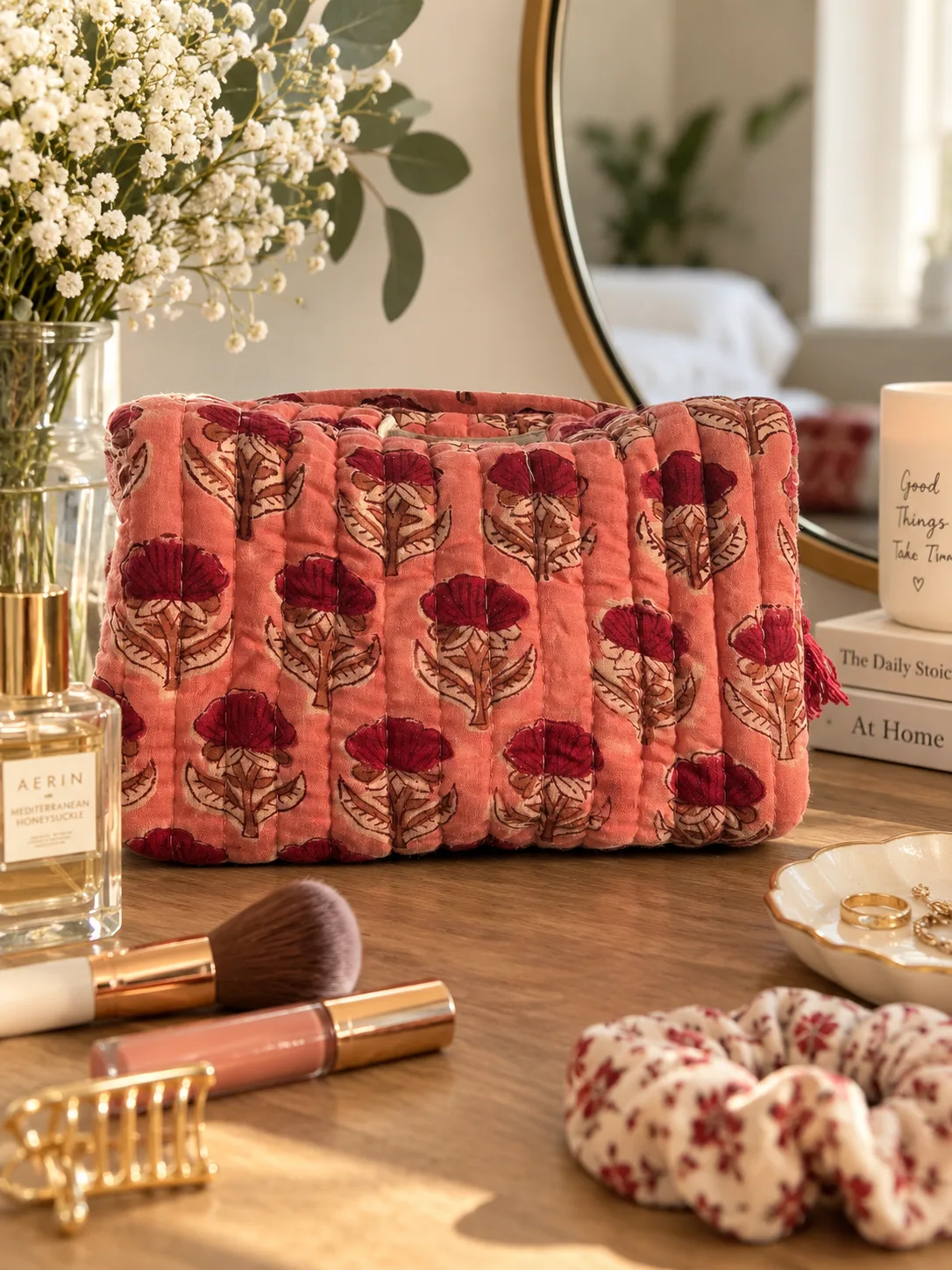 Coral bloom wash bags
