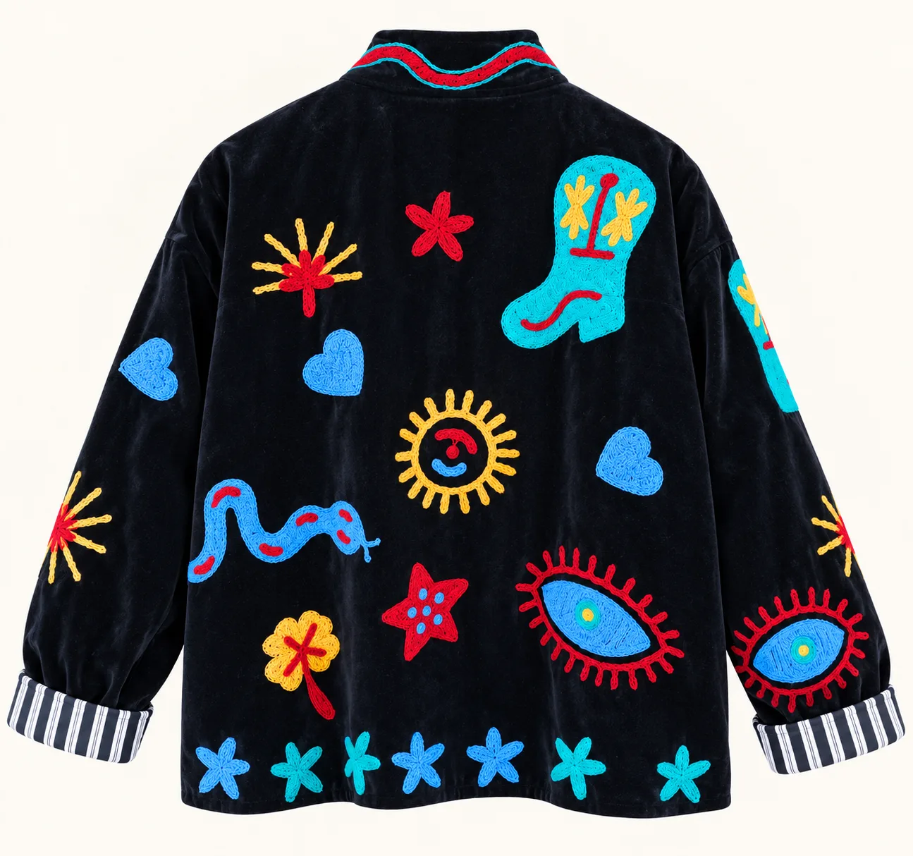 Velvet Embroidered Jacket-Midnight Mystic - Image 2